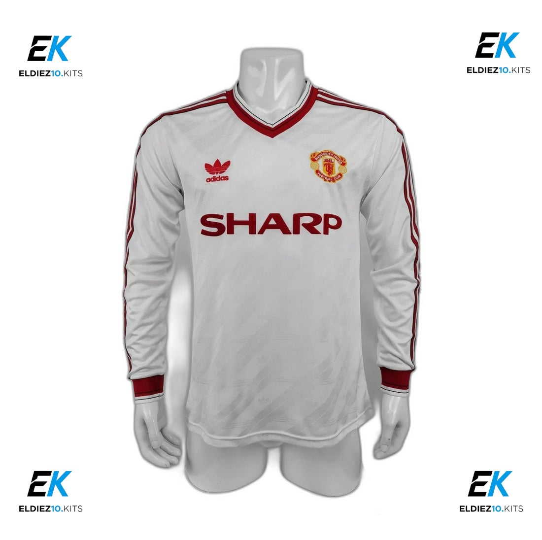 1986-88 Manchester United Away Long Sleeve Retro