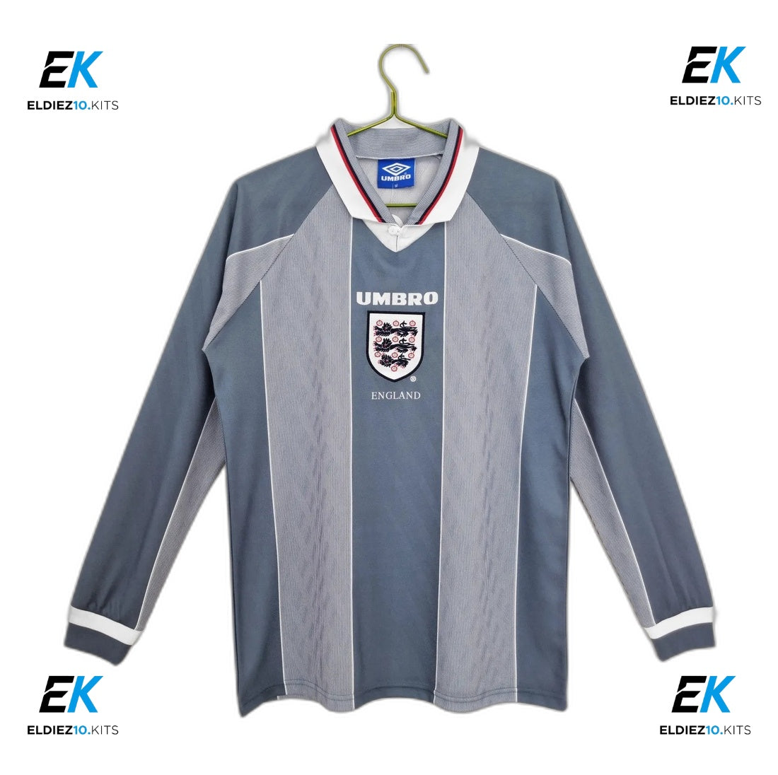 1996 England Away Retro Long Sleeve