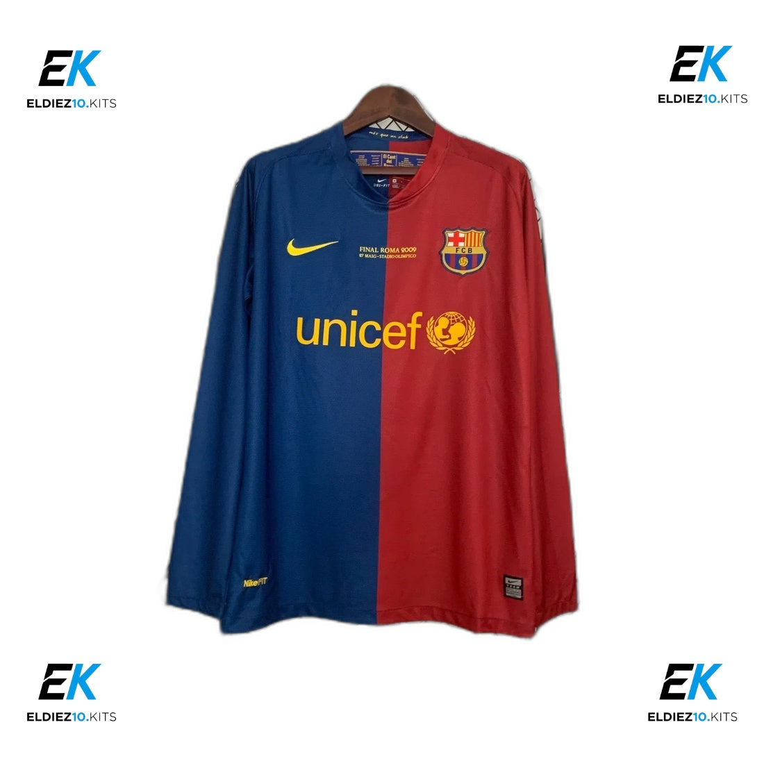2008-09 Barcelona Champions League Home Long Sleeve Retro