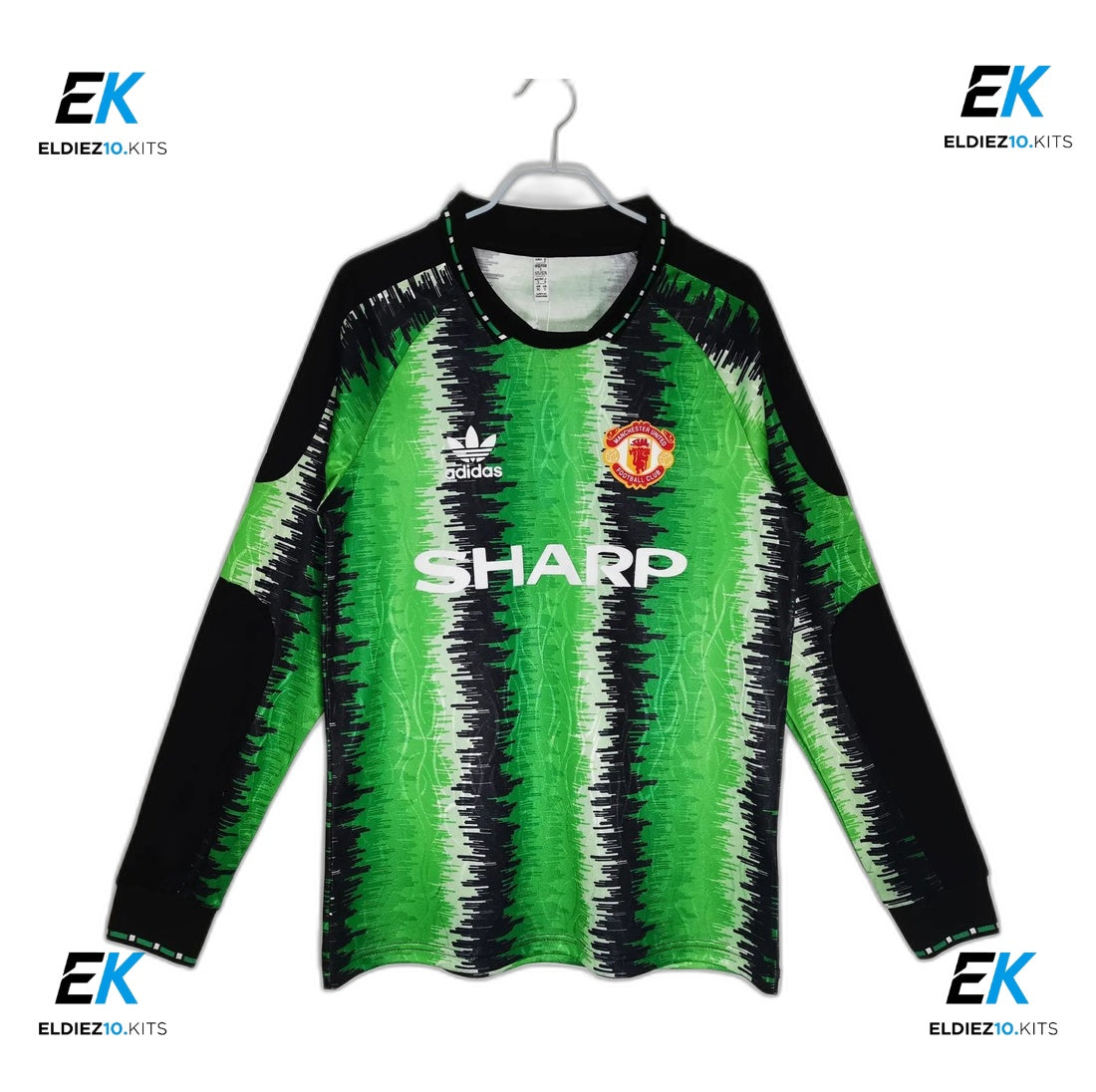 90-91 Manchester United Goal Keeper Green Long Sleeve Retro