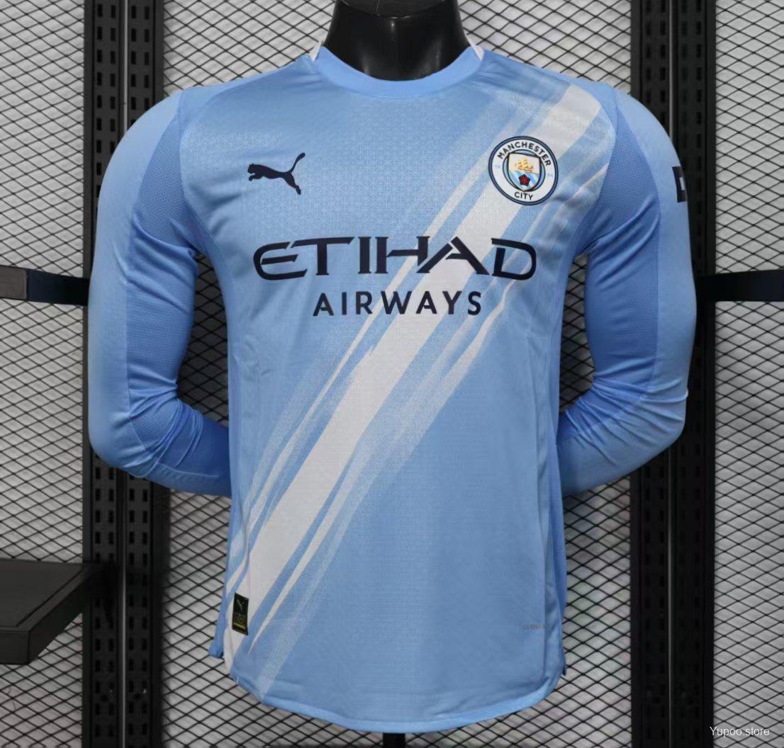 25-26 Manchester City Home Long Sleeve Player Version