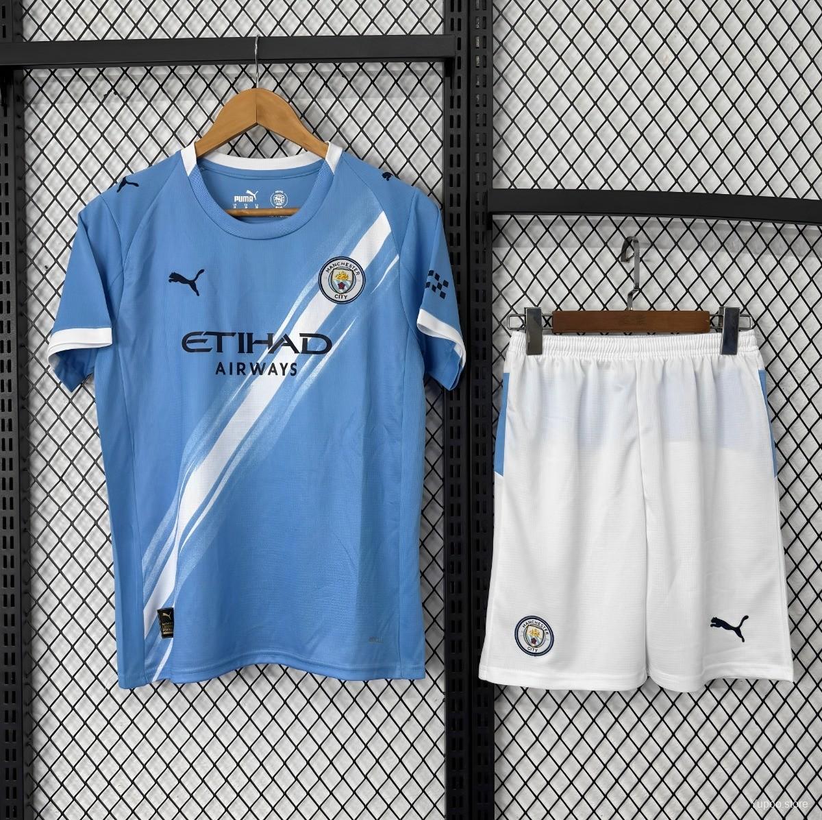 25-26 Manchester City Home Kids Kit