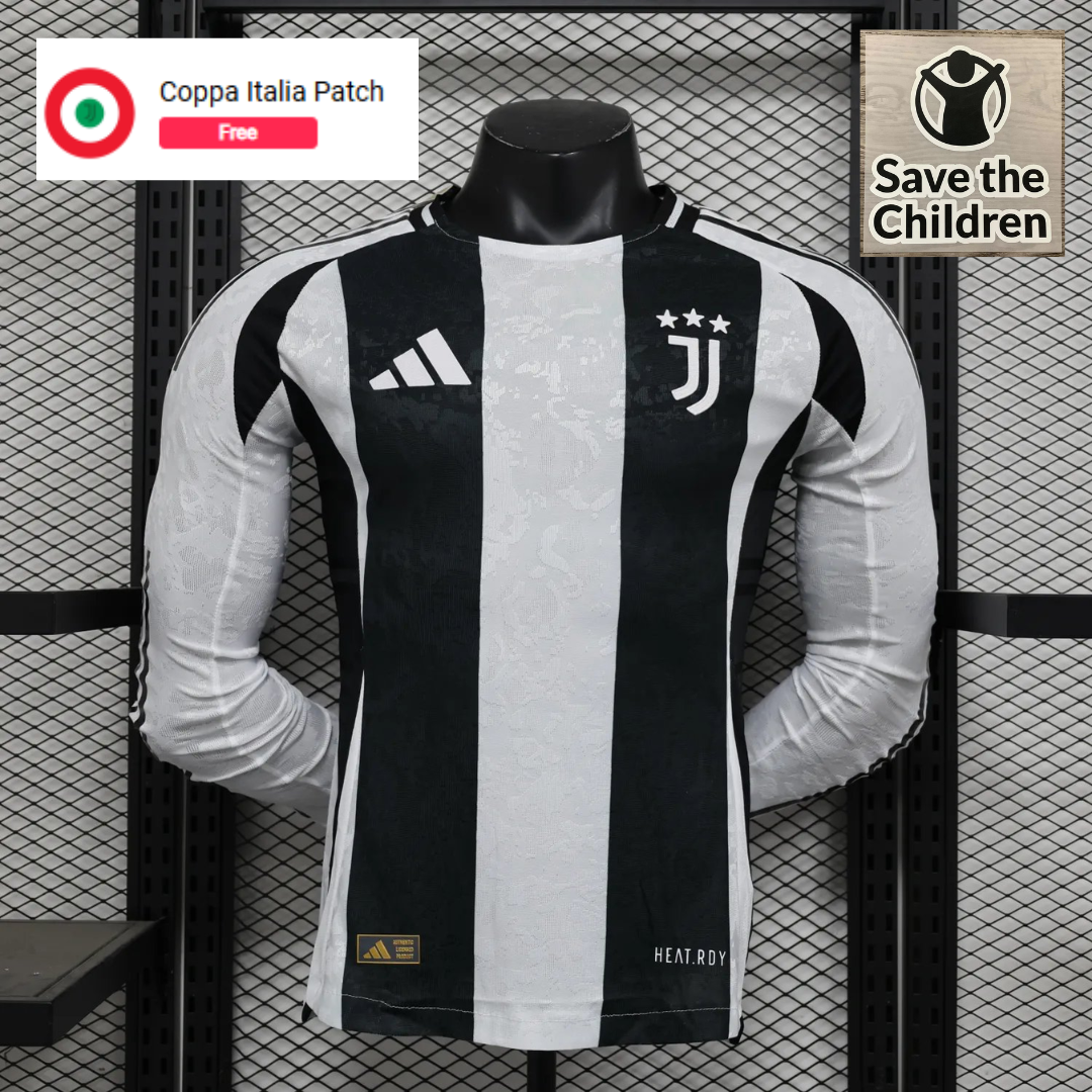 24-25 Juventus Home Long Sleeve Player Version