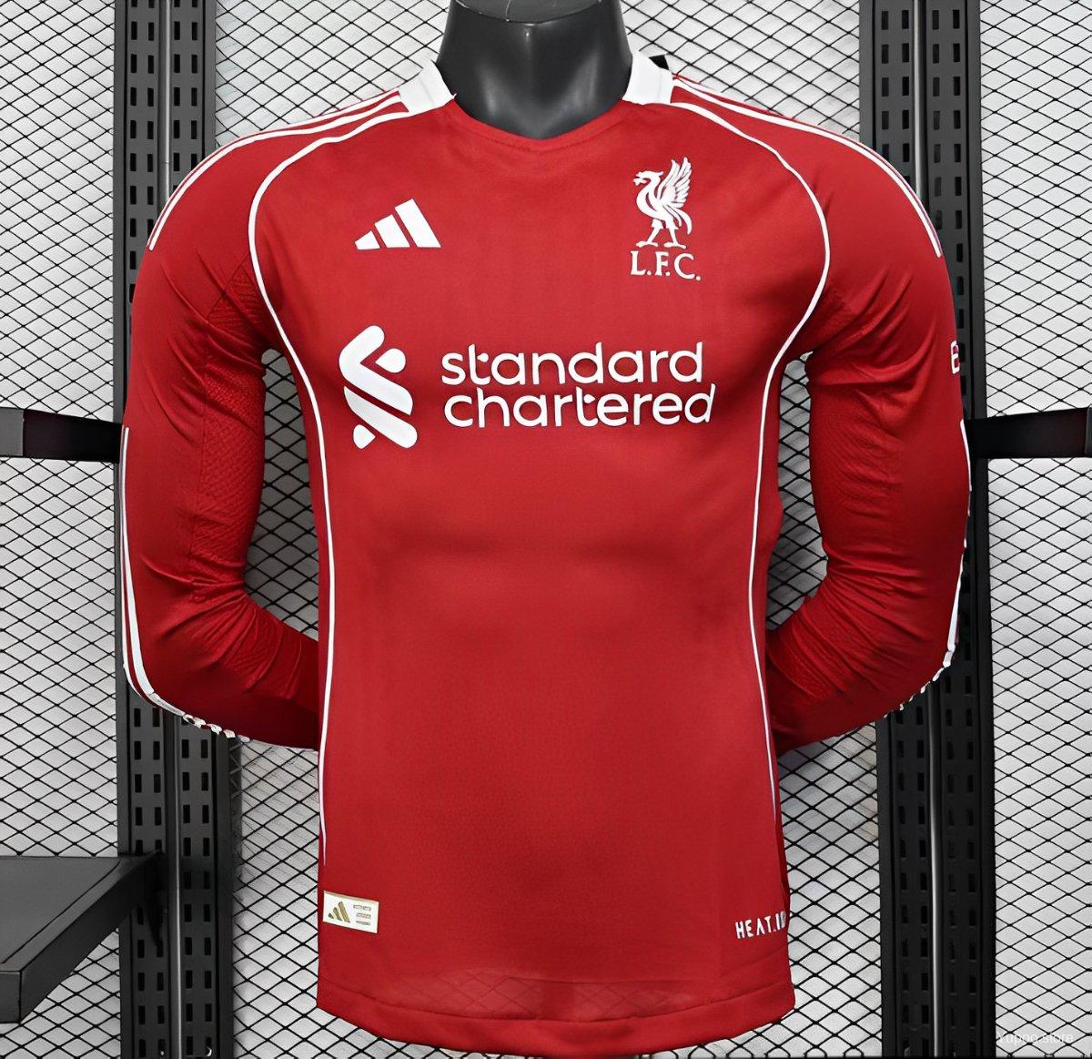 25-26 Liverpool Home Long Sleeve Player Version