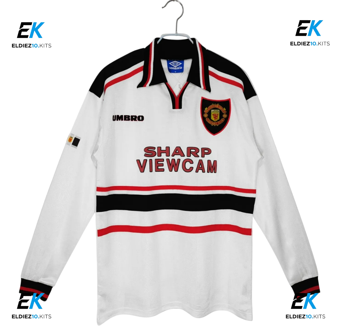 97-98 Manchester United White Long Sleeve Retro