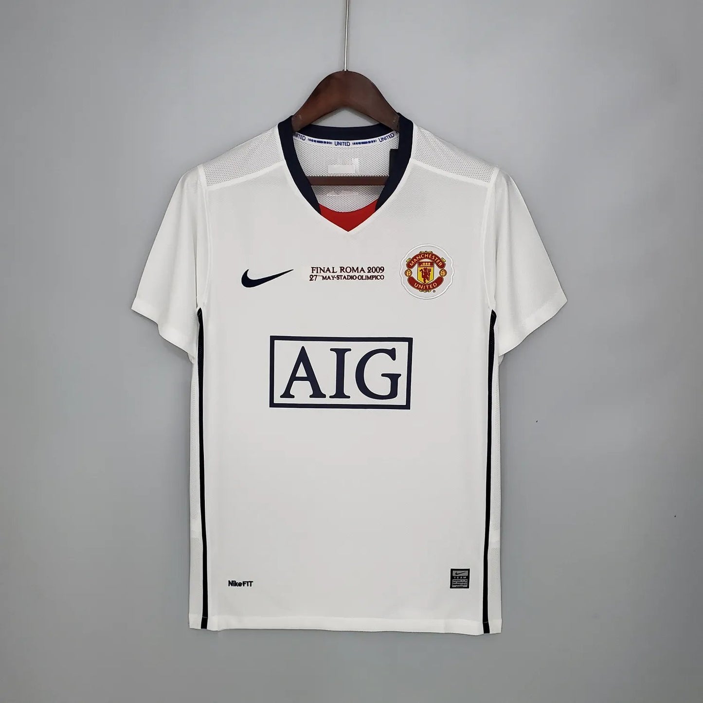 08-09 Manchester United Champions League away white Fan Version Version