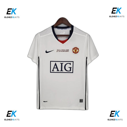 08-09 Manchester United Champions League away white Fan Version Version