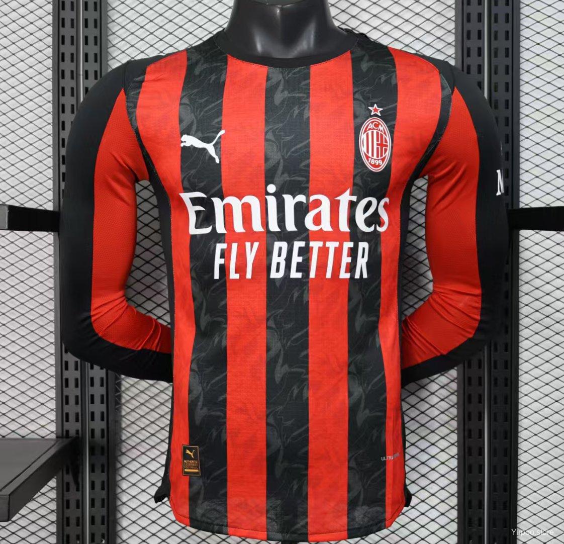 25-26 AC Milan Home Player Long Sleeve Version