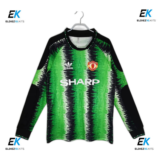 90-91 Manchester United Goal Keeper Green Long Sleeve Retro