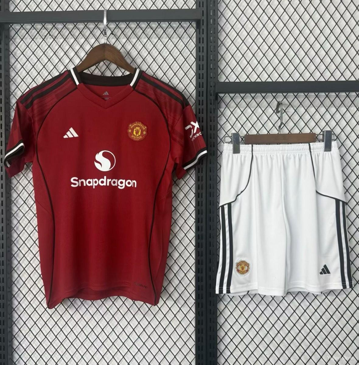 25-26 Manchester United Home Kids Kit
