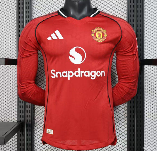 25-26 Manchester United Home Long Sleeve Player Version