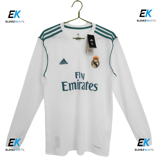 17-18 Real Madrid Home Long Sleeve Retro