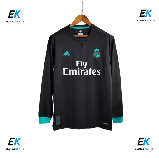17-18 Real Madrid Away Black Long Sleeve Retro