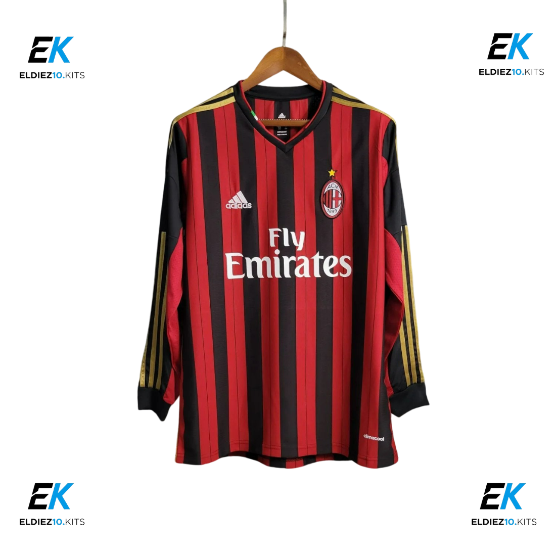 13-14 AC Milan Home Retro Long Sleeve Fan Version