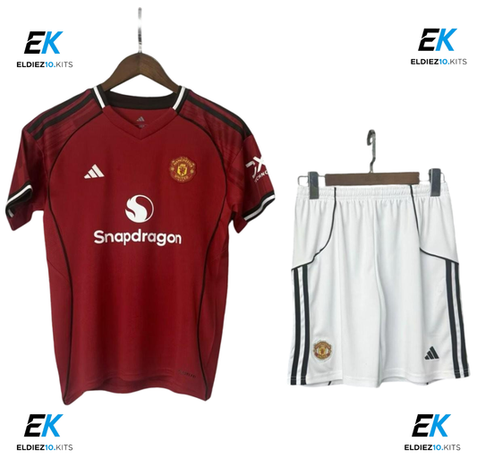 25-26 Manchester United Home Kids Kit