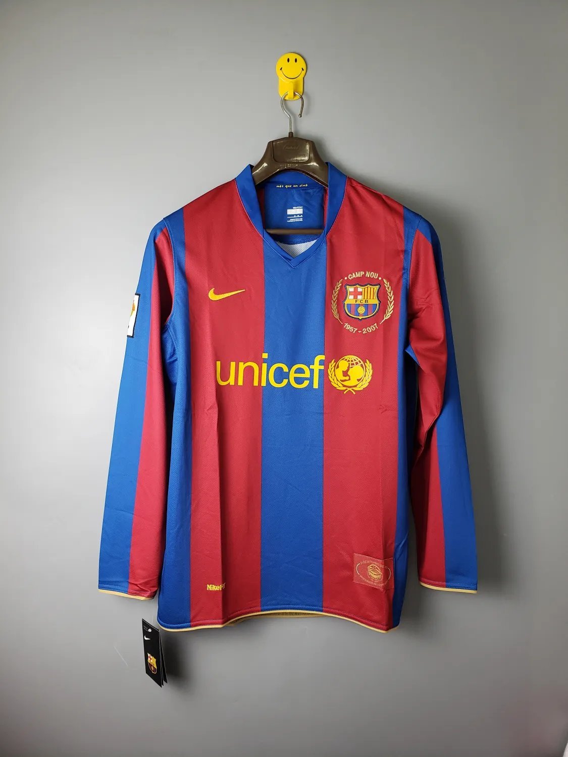 07-08 Barcelona Home Long Sleeve Retro