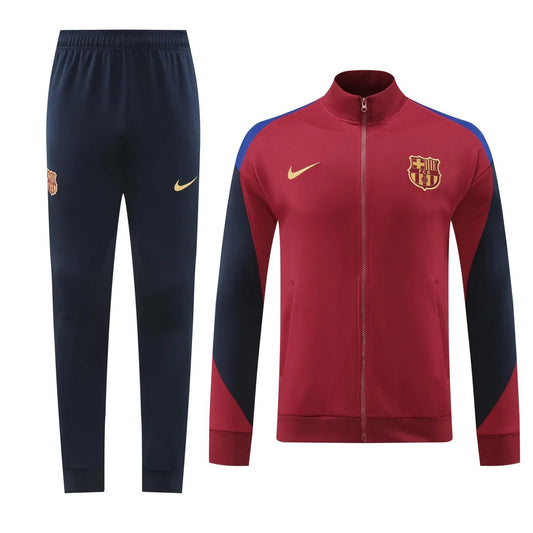 24-25 Barcelona Red and Dark Blue Jacket Tracksuit