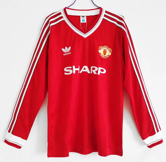 1986-88 Manchester United Home Long Sleeve Retro