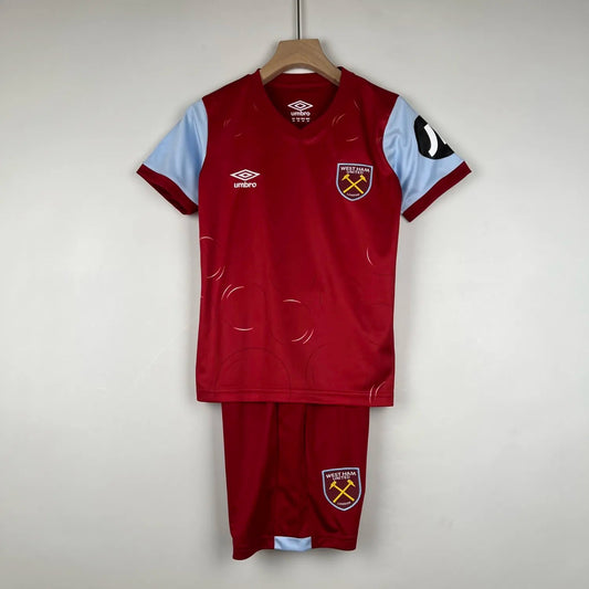 23-24 West Ham United Home Kids Kit