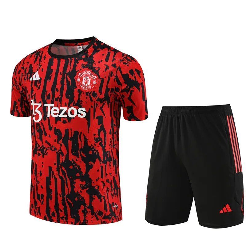23-24 Manchester United Camouflage Training Short Sleeve Suit
