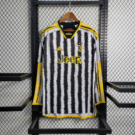 23-24 Juventus Home Long Sleeve Fan Version