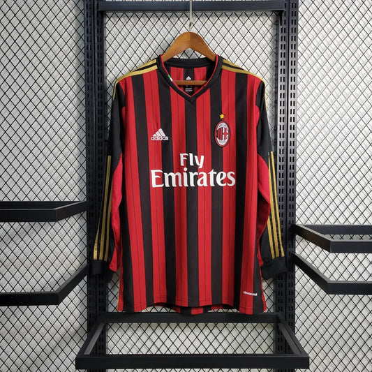 13-14 AC Milan Home Retro Long Sleeve Fan Version