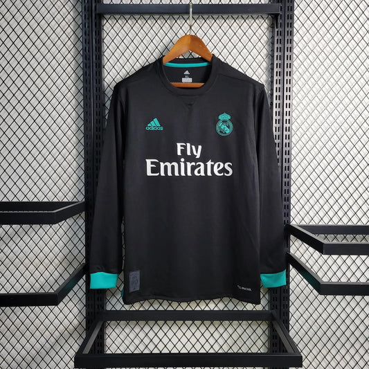 17-18 Real Madrid Away Black Long Sleeve Retro