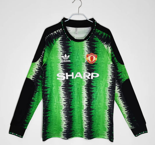 90-91 Manchester United Goal Keeper Green Long Sleeve Retro