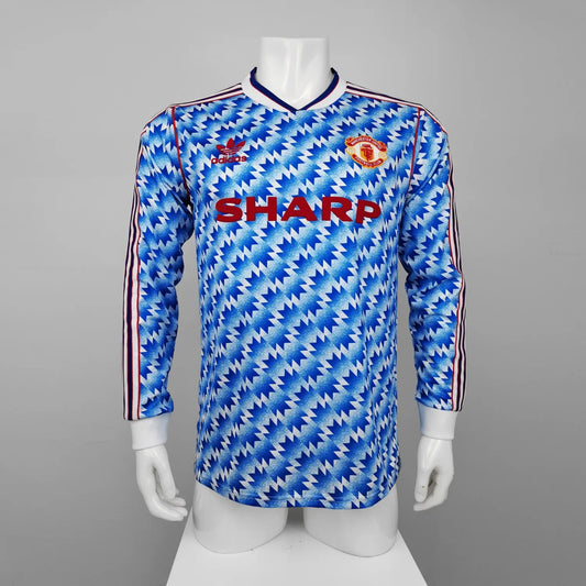 90-92 Manchester United Blue Long Sleeve Retro