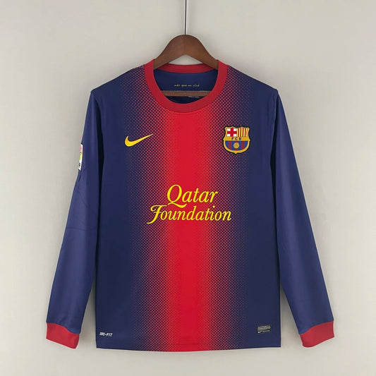12-13 Barcelona Home Long Sleeve Retro