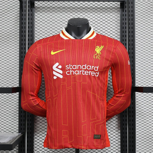 24-25 Liverpool Home Long Sleeve Player Version