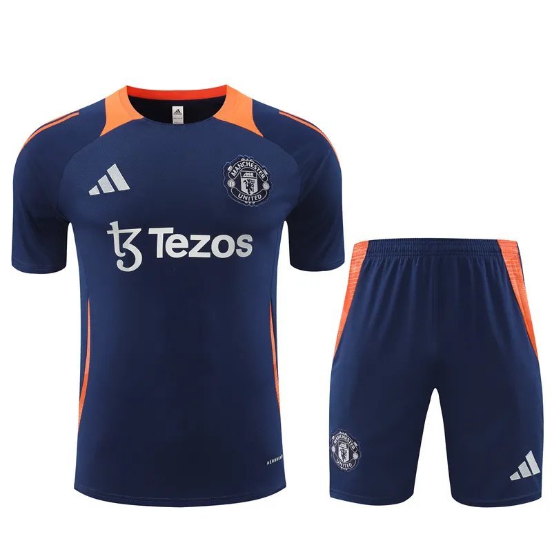 24-25 Manchester United Blue Short Sleeve Training Suit