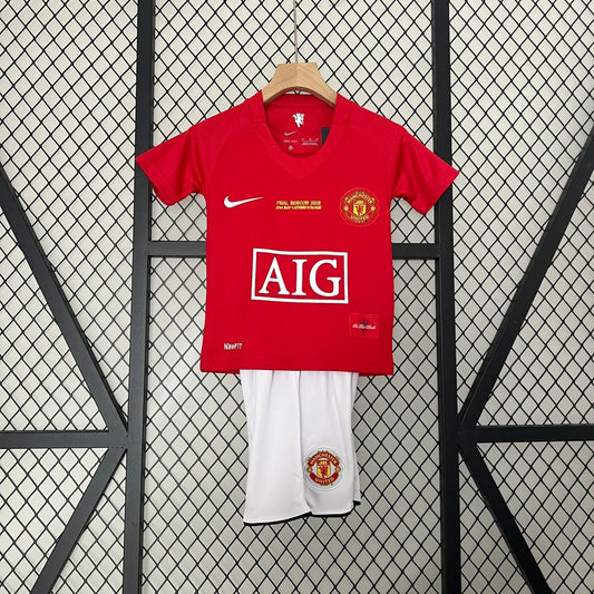 Retro 07-08 Manchester United Home Champions League Kids Kit