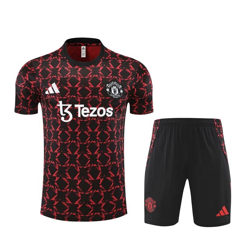 24-25 Manchester United Red Short Sleeve Training Suit