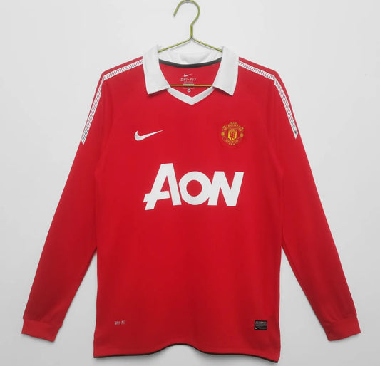 10-11 Manchester United Home Long Sleeve Retro