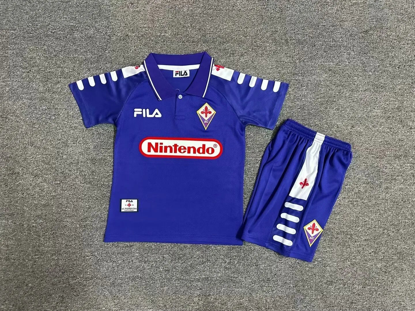 Retro 98-99 Fiorentina Home Kids Kit