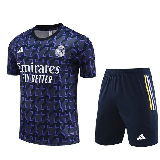 23-24 Real Madrid royal blue Short Sleeve Training Suit