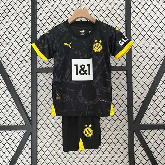 23-24 Borussia Dortmund Away Kids Kit