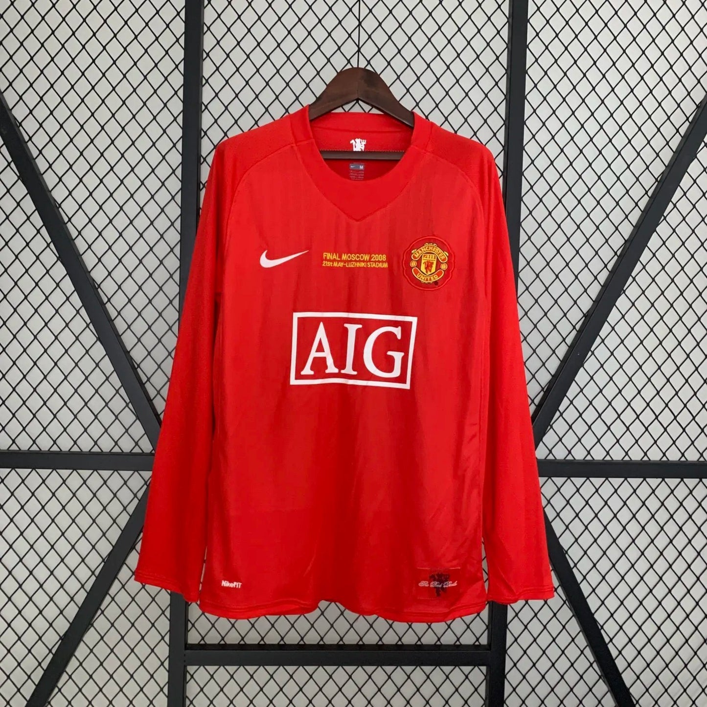 2007-08 Manchester United Home UCL Version Long Sleeve Retro