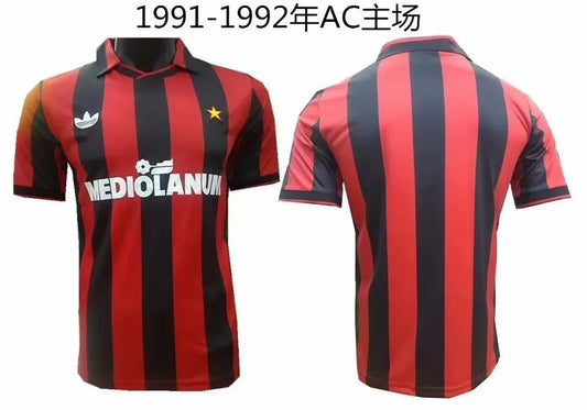 91-92 AC Milan Home Retro
