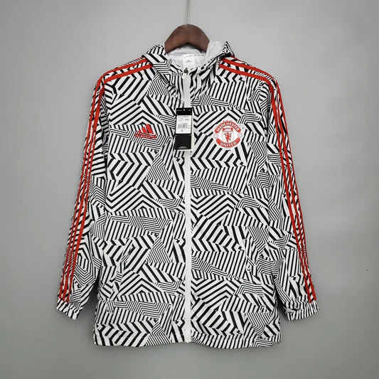 2122 Windbreaker Manchester United Black and White Stripes