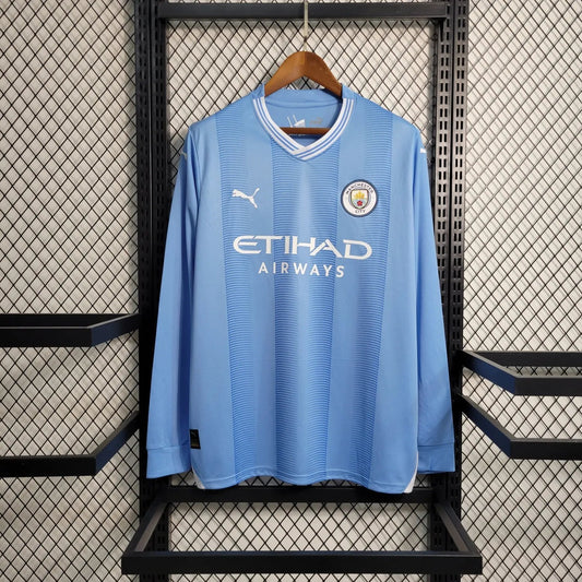 23-24 Manchester City Home Long Sleeve Fan Version